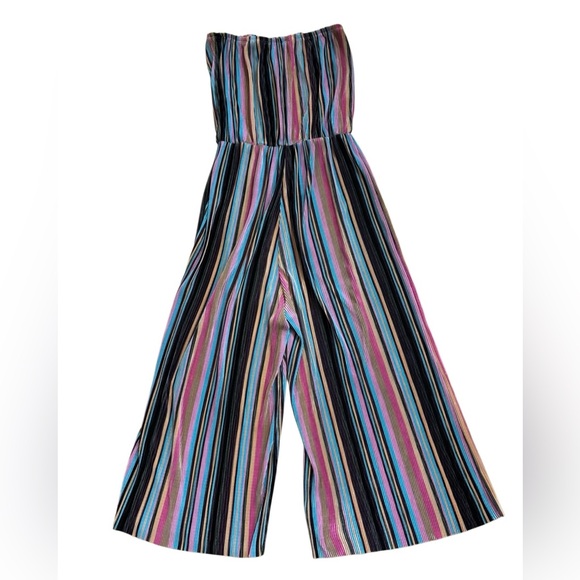 Blue Blush Women's Wide Leg Striped Jumpsuit Size Medium - Picture 5 of 5